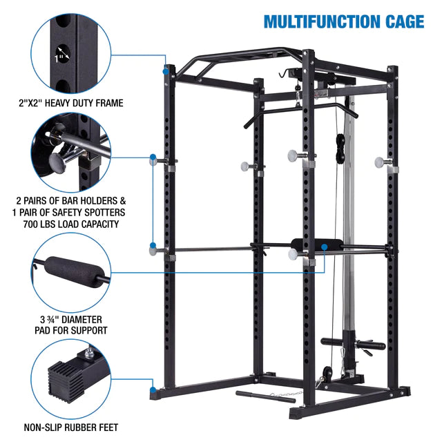 AmStaff TP006D Power/Squat Rack with Lat/Pull Down Attachment