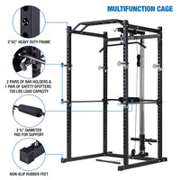 AmStaff TP006D Power/Squat Rack with Lat/Pull Down Attachment