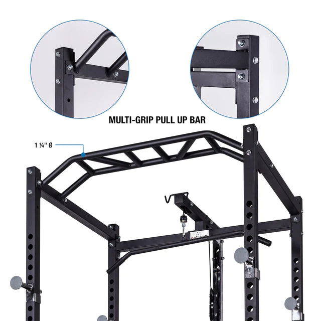 AmStaff TP006D Power/Squat Rack with Lat/Pull Down Attachment