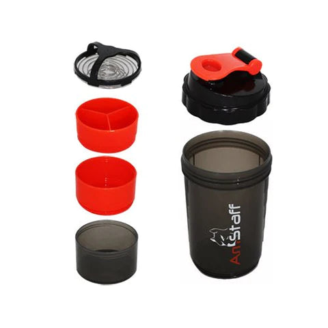 Fitness shaker AmStaff se 2 úložnými nádobami